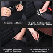 Car Seat Back Organizer with Foldable Table Tray PU Leather Storage Organizer with Pockets Kick Mats Seat Interior Accessories