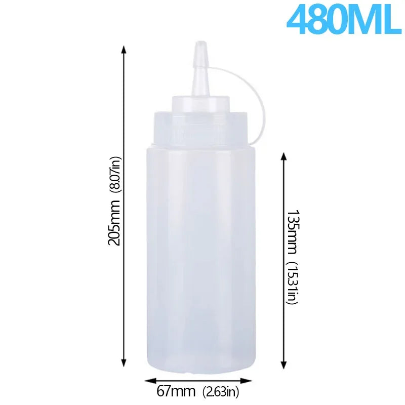 Large Squeeze Condiment Bottles with Nozzles Ketchup BBQ Sauces Olive Oil Bottle Dispenser Squeeze Sauce Bottle Kitchen Gadget
