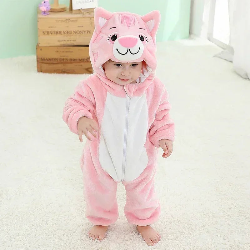 Baby Rompers Winter Kigurumi Lion Costume For Girls Boys Toddler Animal Jumpsuit Infant Clothes Pyjamas Kids Overalls ropa bebes