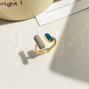 Retro Gold Color Double Oil Drip Open Rings for Women Luxury Irregular Adjustable Finger Ring 2025 New Trendy Wedding Jewelry