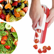 Tomato Grape Cherry Slicer Fruit Vegetable Salad Manual Slicer, Fruit and Vegetable Tool Kitchen Gadget, Progressive Zip Slicer