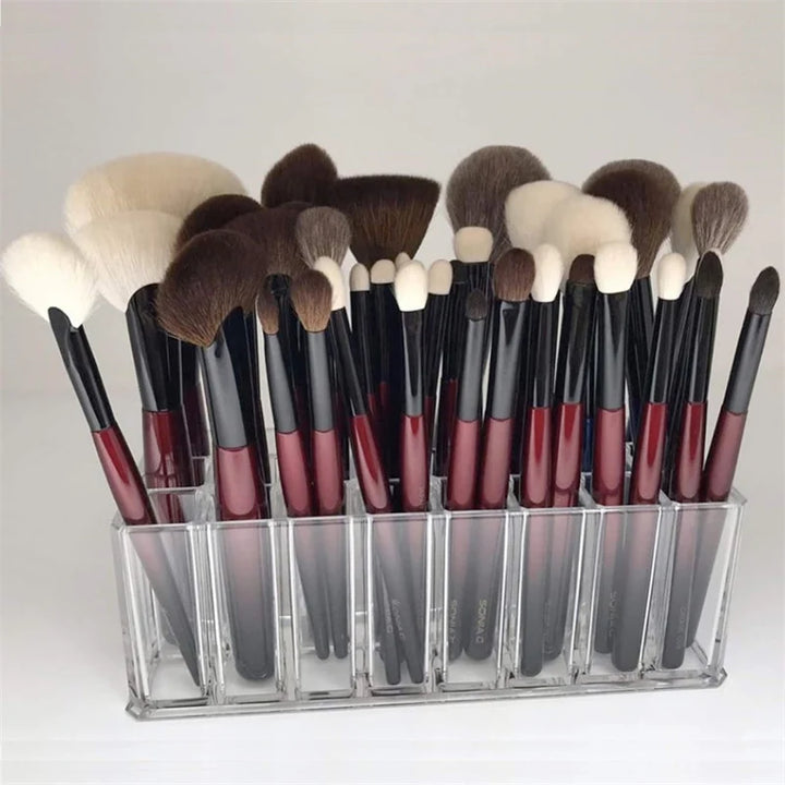 24 Slots Makeup Brush Organizer Acrylic Lipstick Organizer Cosmetic Storage Makeup Lipgloss Display Box Makeup Brushes Storage