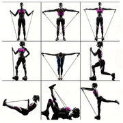 11pcs/Set Pull Rope, Resistance Bands, Portable Fitness Equipment, Ankle Strap, Chest Expander, Elastic Exercise Band