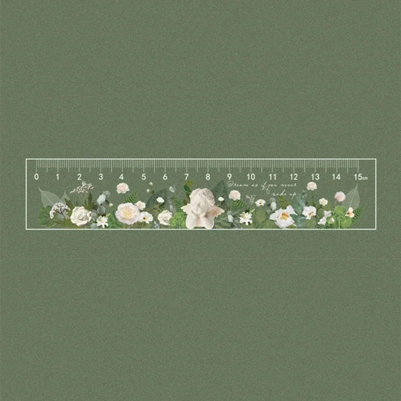 15cm Daisy Rose Ruler Student Flower Rulers Multifunction DIY Drawing Tools Measuring Tool School Office Drawing Supply