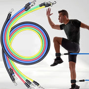 11pcs/Set Pull Rope, Resistance Bands, Portable Fitness Equipment, Ankle Strap, Chest Expander, Elastic Exercise Band