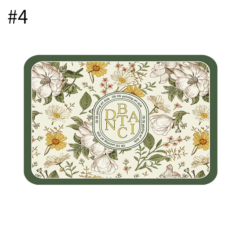 Printed Dish Drying Mat Super Absorbent Coffee Drain Pad Tableware Draining Pad Quick Dry Rug Kitchen Dinnerware Placemat