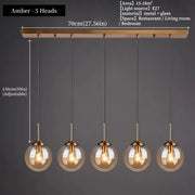 Modern Luxury Metal Chandelier Nordic Creative LED Glass Pendant Lamp Living Room Dining Room Bedside Simple Small Hanging Lamp
