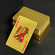 24K Gold Playing Cards Plastic Poker  Game Deck Foil Pokers Pack Magic Waterproof Card Gift Collection Game