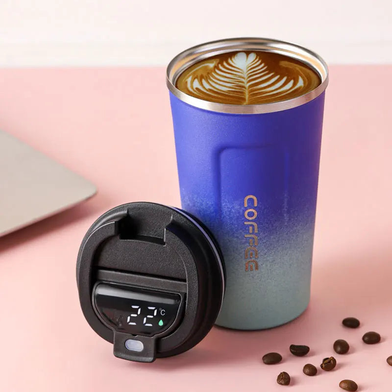 Stainless Steel Tumbler Coffee Mug Smart Travel Thermos Cup Temperature Display Insulated Car Water Cup Portable Vacuum Flasks