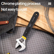 Deli Adjustable Wrench Large Opening long Handle Universal Spanner Carbon Steel Mechanical Workshop Hand Car Repair Tools