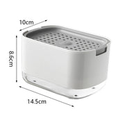 Soap Dispenser Box Press Dispenser Scrubbing Liquid Container Kitchen Bathroom Automatic Detergent Foam Box with Sponge Holder