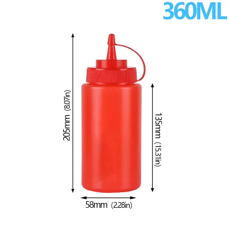 Large Squeeze Condiment Bottles with Nozzles Ketchup BBQ Sauces Olive Oil Bottle Dispenser Squeeze Sauce Bottle Kitchen Gadget