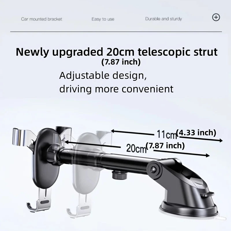 Lcars Car Phone Holder, Universal Gravity Mount for Vehicles, Anti-Shake Vacuum Suction Cup Adhesive Reinforced Holder, Dedicated Phone Holder for Dashboard Navigation and Entertainment, Suitable for Smartphones