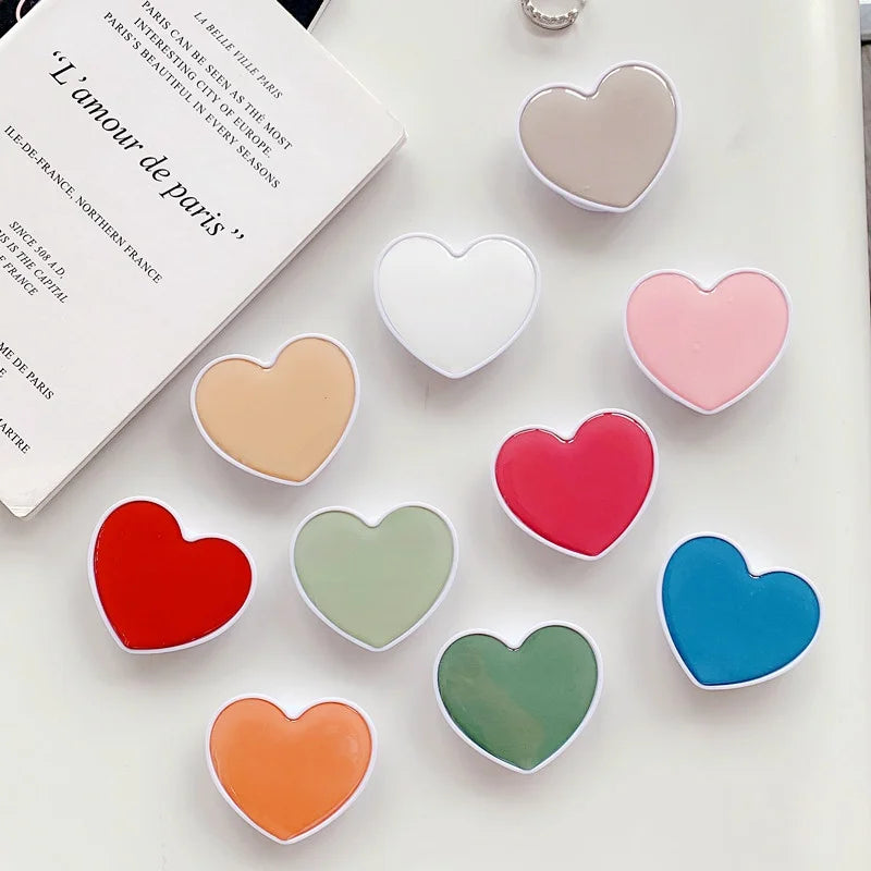 Universal Heart Shaped Phone Socket Holder Finger Grip Bracket Support Telephone for IPhone 15 14 13 Samsung Pocket Socket Stand