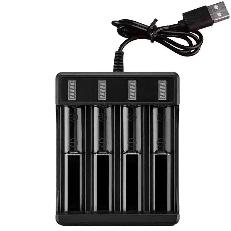 18650 Battery Charger Black 1 2 4 Slots AC 110V 220V Dual For 18650 Charging 3.7V Rechargeable Lithium Battery Charger