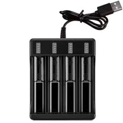 18650 Battery Charger Black 1 2 4 Slots AC 110V 220V Dual For 18650 Charging 3.7V Rechargeable Lithium Battery Charger