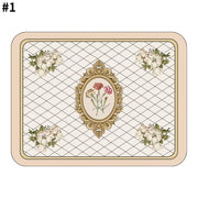 Printed Dish Drying Mat Super Absorbent Coffee Drain Pad Tableware Draining Pad Quick Dry Rug Kitchen Dinnerware Placemat