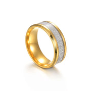 8mm Fashion Stainless Steel Men Jewelry Tungsten Carbide Ring Inlay Meteorite Wedding Bands for Women Jewelry Gifts