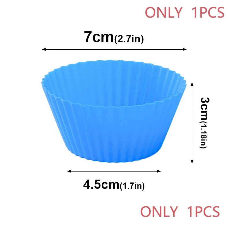 12Pcs Silicone Cup Cake Mold Reusable Cupcake Mould Muffin Pastry Chocolate Pudding Candy Jelly Mold Baking Cookie DIY Tool