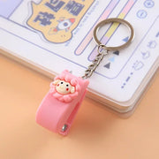 Cartoon Mini Stapler Keychain Kawaii Animal Trumpet Stapler Book Paper Binding Machines Student Stationery Cute Desk Accessories