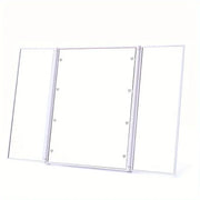 Portable Lighted Makeup Mirror 3 Way Trifold with Lights, LED Mini Travel Folding Vanity Mirror with Stand, Gifts for Woman