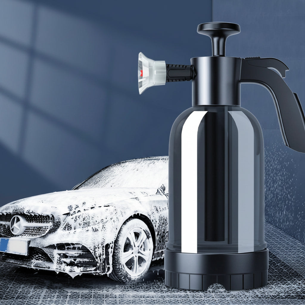 2L Hand Pump Foam Sprayer with 3 Types of Nozzle Hand Pneumatic Foam Cannon Snow Foam Car Wash Spray Bottle Car Window Cleaning