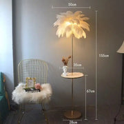 Modern Nordic Ostrich Feather Floor Lamp, Living Room, Dining Bedroom, Study Desk Interior Decoration LED Lighting