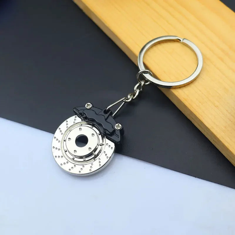 Creative Gear Head Keychain Speed Gearbox Keyring for Car Key Turbo Hub Brake Disc Pendant Shock Absorber Keys Holder Chain Ring