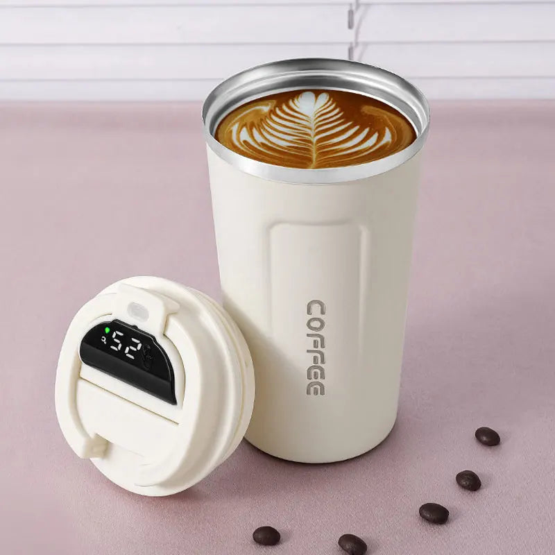 Stainless Steel Tumbler Coffee Mug Smart Travel Thermos Cup Temperature Display Insulated Car Water Cup Portable Vacuum Flasks