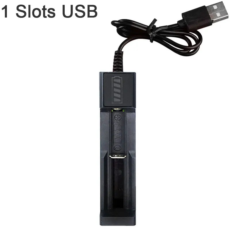 18650 Battery Charger Black 1 2 4 Slots AC 110V 220V Dual For 18650 Charging 3.7V Rechargeable Lithium Battery Charger