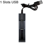 18650 Battery Charger Black 1 2 4 Slots AC 110V 220V Dual For 18650 Charging 3.7V Rechargeable Lithium Battery Charger