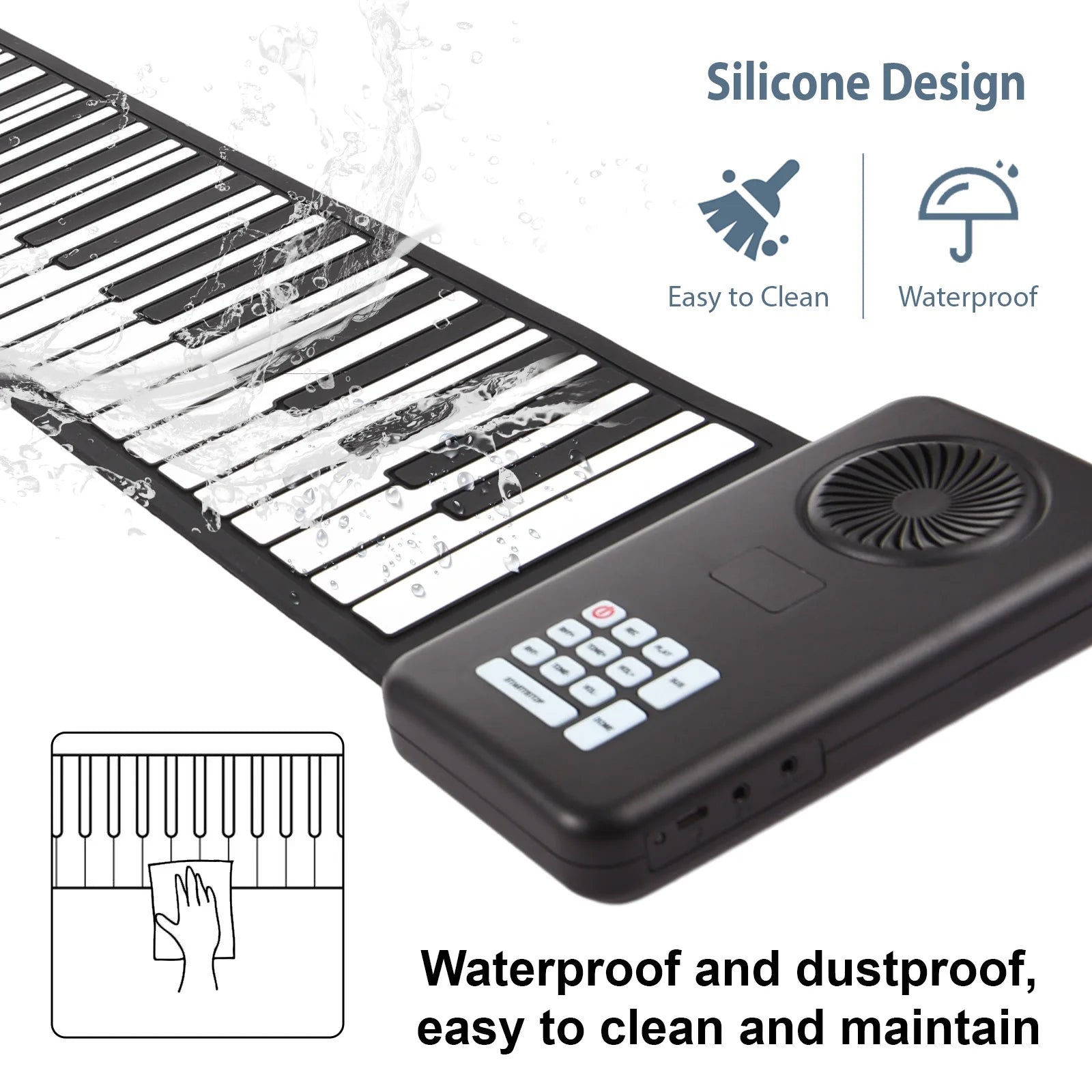 88 Key Portable Piano Handroll Electronic Piano Environmental Silicone Foldable Piano Home Practice Professional Electronic Pian
