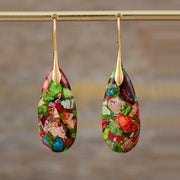 Bohemian Emperor Stone Geometric Pendant Earring Popular Natural Stone Jewelry Earrings for Women Luxury Boho Original earring