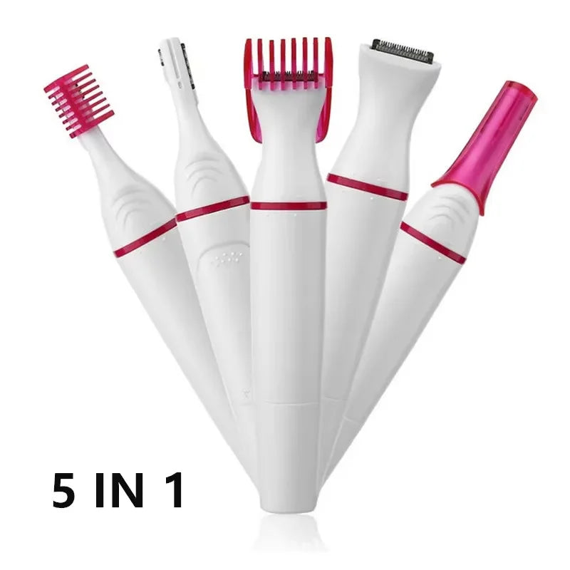 5 In 1 Set Women Epilator Female Eyebrow Trimmer Lady Shaver Hair Removal Shaver Machine Face Depilador Bikini Depilatory Tool