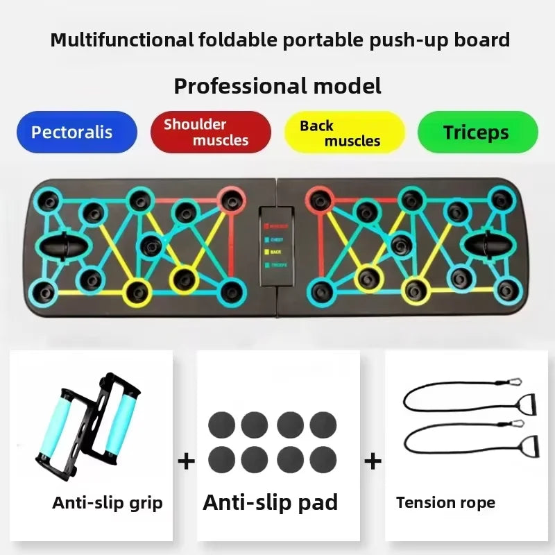 Prone board set, foldable prone board, portable multi-functional prone pole, home and gym equipment, chest muscle trainer