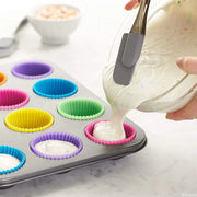 12Pcs Silicone Cup Cake Mold Reusable Cupcake Mould Muffin Pastry Chocolate Pudding Candy Jelly Mold Baking Cookie DIY Tool