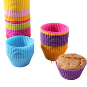 12Pcs Silicone Cup Cake Mold Reusable Cupcake Mould Muffin Pastry Chocolate Pudding Candy Jelly Mold Baking Cookie DIY Tool