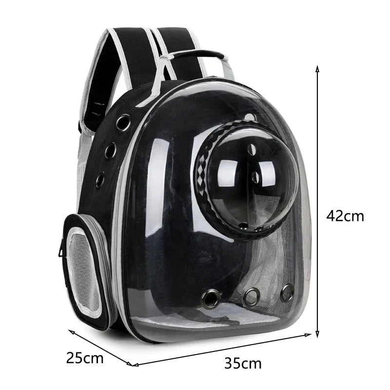 Transparent Space Capsule Pet Backpack Carrier Lightweight Portable Breathable Foldable for Cats Dogs Outdoor Travel Adventure