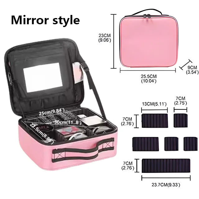 Portable Professional Makeup Case Waterproof Travel Makeup Bag Female Beauty Nail ToolBox For Women Cosmetic Organizer