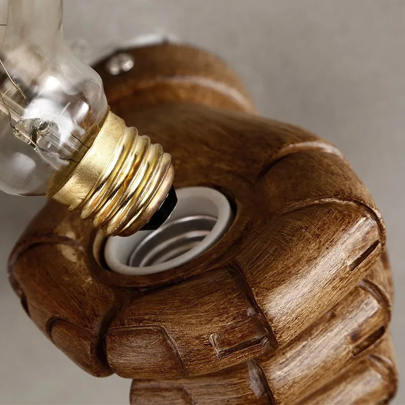 Nordic Retro Resin Wall Lamp Left Hand Right Hand Fist Sconces Wall Fixture Home Decor Light Indoor Restaurant Bar Decoration