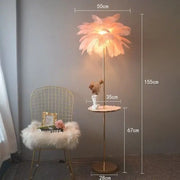 Modern Nordic Ostrich Feather Floor Lamp, Living Room, Dining Bedroom, Study Desk Interior Decoration LED Lighting