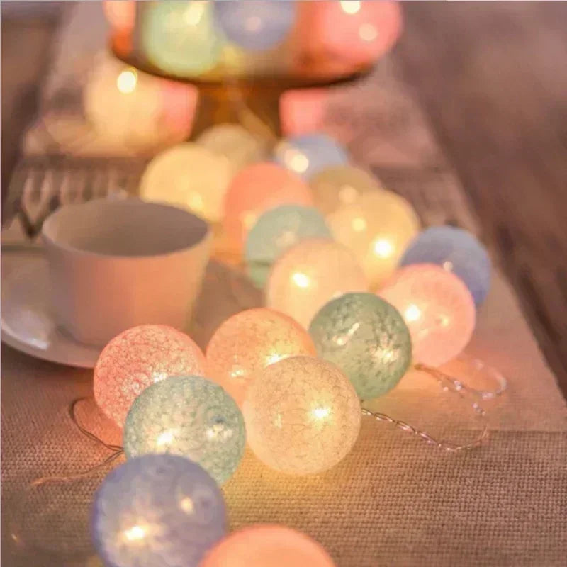 20LED Ball String Lights Lantern Rattan Battery or USB Control Wedding Christmas Decor Lighting Home Party Garden Ornament Lamps