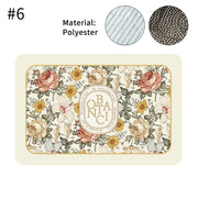 Printed Dish Drying Mat Super Absorbent Coffee Drain Pad Tableware Draining Pad Quick Dry Rug Kitchen Dinnerware Placemat