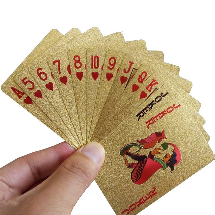 24K Gold Playing Cards Plastic Poker  Game Deck Foil Pokers Pack Magic Waterproof Card Gift Collection Game