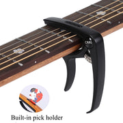 Miwayer Multifunctional Guitar Capo – Built-in Pick Storage & String Pin Remover, Spring Loaded, Silicone Pad, for Guitar/Bass