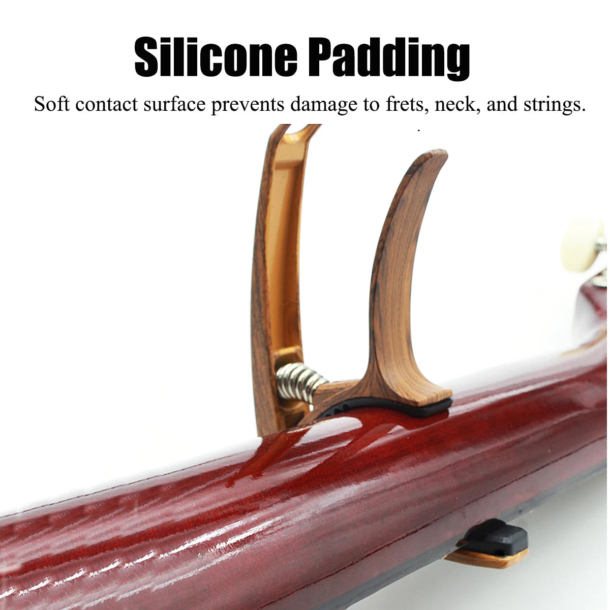 Miwayer Multifunctional Guitar Capo – Built-in Pick Storage & String Pin Remover, Spring Loaded, Silicone Pad, for Guitar/Bass