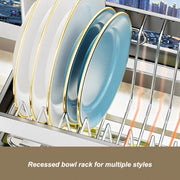 Kitchen Storage Rack Countertop Sink Shelf Bowl Draining Rack Multifunctional Dish Cutlery Knife Spoon Sink Rack Set Organizer
