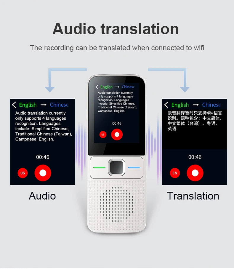 T10 Smart Voice Translator 137 Multi Languages In Real Time Online Instant Off Line Translation AI Learning Conversion