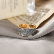 Retro Gold Color Double Oil Drip Open Rings for Women Luxury Irregular Adjustable Finger Ring 2025 New Trendy Wedding Jewelry