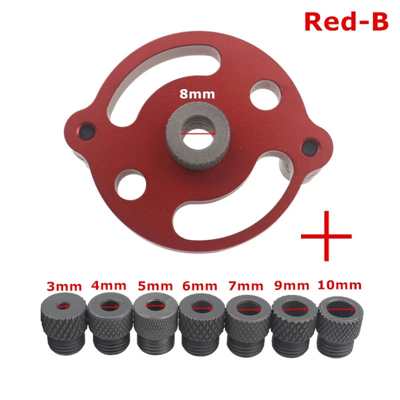 3-10mm Dowel Jig Kit - Self Centering Drill Guide Locator with 8 Steel Bushing -Woodworking Aluminum Alloy Hole Puncher